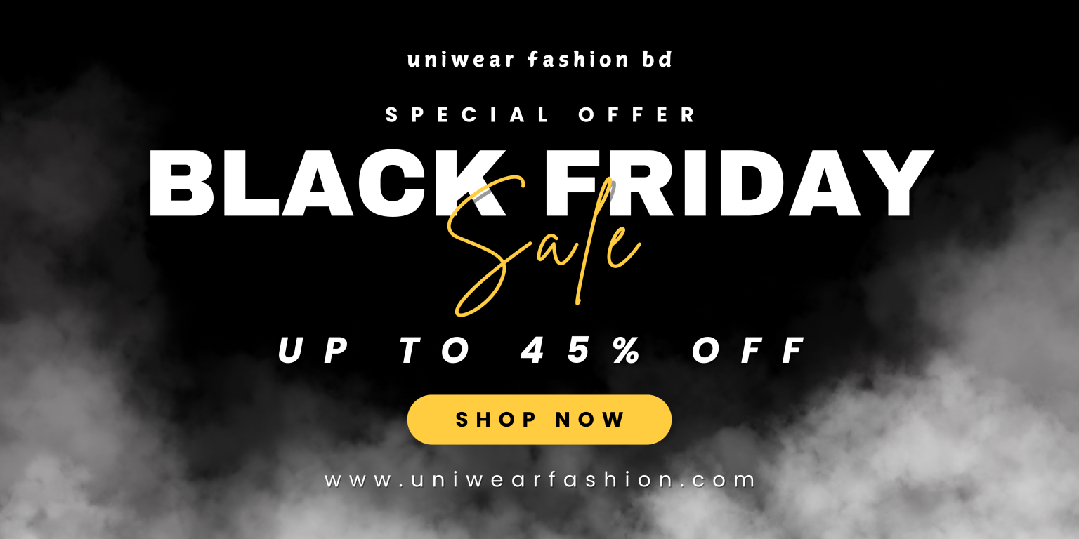 Black and White Simple Black Friday Sale Banner